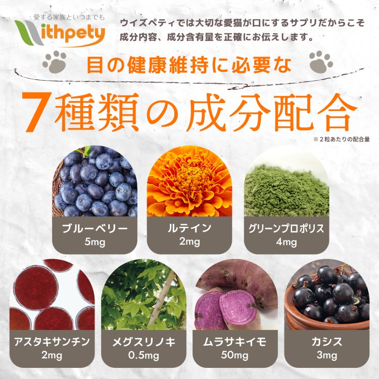 毎日愛眼(猫用)の与え方と成分を紹介する公式提供画像